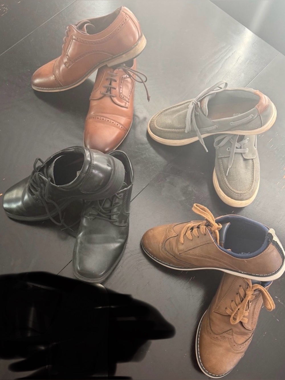 Lot of BOYS shoes SIZE 5 Hey Oxfords, Boat shoes, Leather lace UP, Dress Shoes